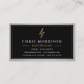 QR Code Electrician Electrical Contractor Metal Visitenkarte (Vorderseite)