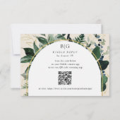 QR-Code Elegant Beige Moderne botanische Vegetatio RSVP Karte (Vorderseite)