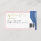 QR Code Elegant Beruflich Jewel Blue Pink Visitenkarte (Rückseite)