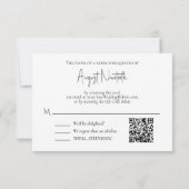 QR-Code Elegant Blush Pink Navy Blue Floral RSVP Karte (Rückseite)