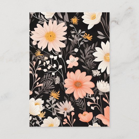 qr code Elegant Boho Wildblume Wedding Begleitkarte (Rückseite)