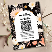 qr code Elegant Boho Wildblume Wedding Begleitkarte