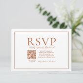 QR Code Elegant Burnt Orange Classic Script RSVP Karte (Stehend Vorderseite)