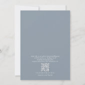 QR-Code Elegant Dusty Blue Calligraphy Monogram Einladung (Rückseite)