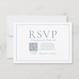 QR Code Elegant Dusty Blue Classic Script UAWG RSVP Karte