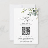 QR Code Elegant Eukalyptus Greenerity Wedding RSVP Karte (Vorderseite)