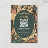 qr code Elegant Floral Art Nouveau Wedding Begleitkarte (Vorderseite)