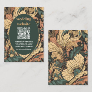 qr code Elegant Floral Art Nouveau Wedding Begleitkarte