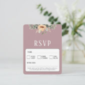 QR Code elegant florenrosa RSVP Karte (Stehend Vorderseite)