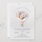 QR-Code Elegant Frisch Vom Markt Floral Braut- Einladung (Vorderseite)