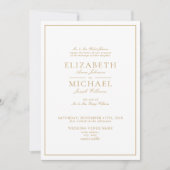 QR Code Elegant Gold Classic Script Wedding Einladung (Vorderseite)