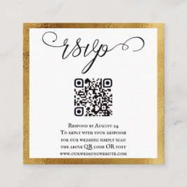 QR Code Elegant Gold Schwarz-weiß Wedding RSVP Begleitkarte