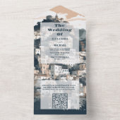 QR Code Elegant Italy Capri Destination Wedding All In One Einladung (Innen Boden)