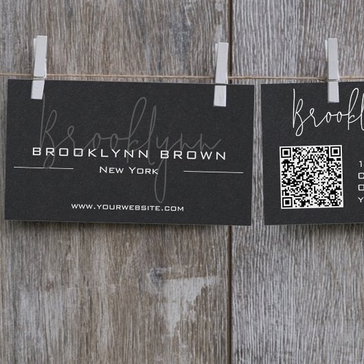 QR-Code Elegant Klassisches Minimalistisches Schwa Visitenkarte