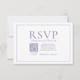 QR Code Elegant Lilac Lavender Classic Script RSVP Karte