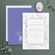 QR Code Elegant Lilac Lavender Floral Wedding