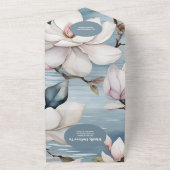 QR Code Elegant Magnolia Wedding All In One Einladung (Außenbereich)