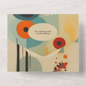 QR Code Elegant Mitte Jahrhunderts Blumenzehen All In One Einladung (Rückseite)