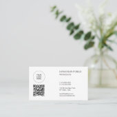 QR-Code Elegant Modern Einfache Unternehmenslogo-H Visitenkarte (Stehend Vorderseite)
