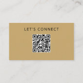 QR Code Elegant Modernes, Berufliches Mit Monogram Visitenkarte (Rückseite)