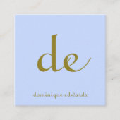 QR Code Elegant Modernes, einzigartiges Blau Quadratische Visitenkarte (Vorderseite)