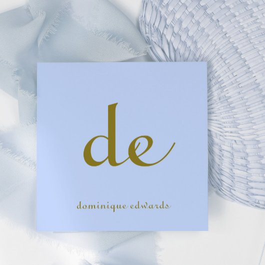 QR Code Elegant Modernes, einzigartiges Blau Quadratische Visitenkarte