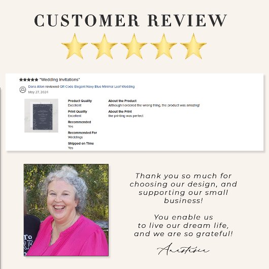 QR Code Elegant Navy Minimal Leaf Hochzeit Einladung