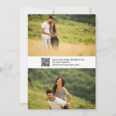 QR Code Elegant Overlay 3 Foto Moderne Typografie Save The Date (Rückseite)