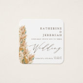 QR Code Elegant Pampas Grass Hochzeit Einladung (Vorderseite)