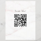 QR-Code Elegant Roségold Blush Marmorstein Flyer (Hinten)
