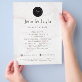 QR-Code Elegant Roségold Blush Marmorstein Flyer (Hand)