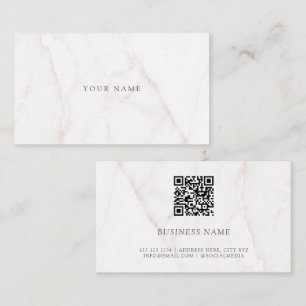 QR-Code Elegant Roségold Blush Marmorstein Visitenkarte