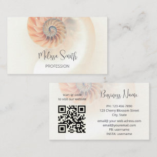 QR Code Elegant Shell Professional Visitenkarte