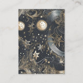 qr code Elegant Silver Gold Celestial Wedding Begleitkarte (Rückseite)