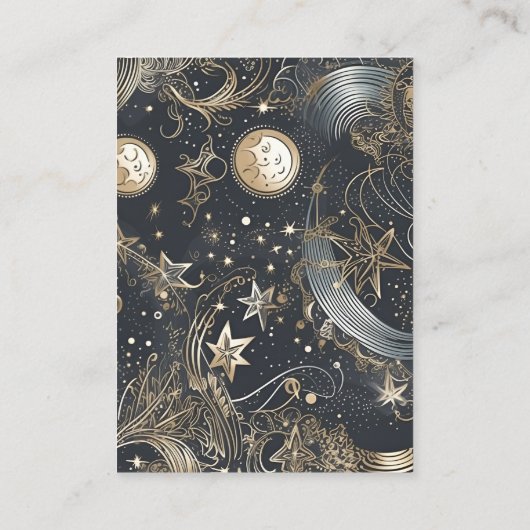 qr code Elegant Silver Gold Celestial Wedding Begleitkarte (Rückseite)