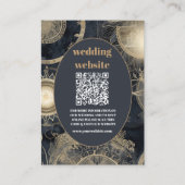 qr code Elegant Silver Gold Celestial Wedding Begleitkarte (Vorderseite)