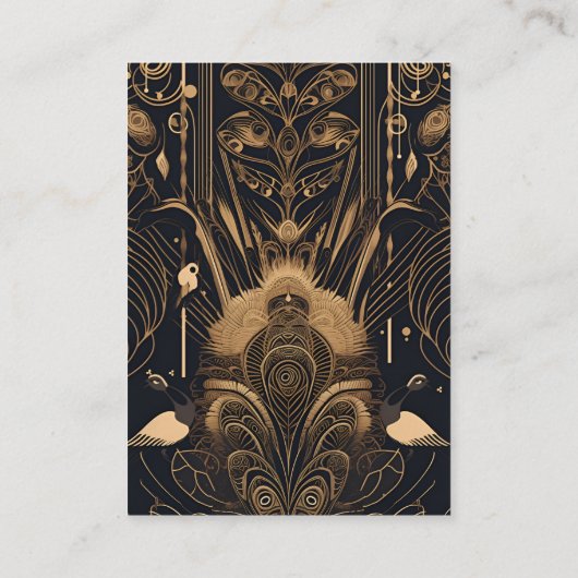 qr code Elegante Art Deco Begleitkarte (Rückseite)