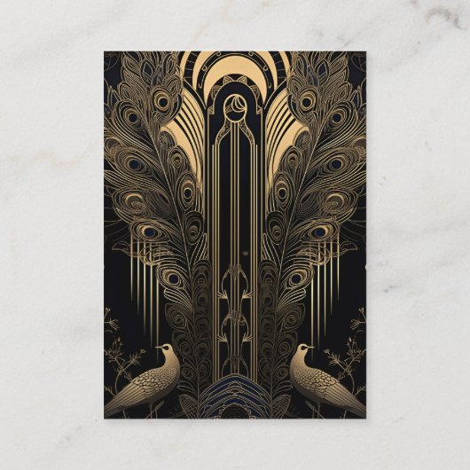 qr code Elegante Art Deco Begleitkarte (Rückseite)