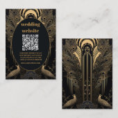 qr code Elegante Art Deco Begleitkarte (Vorne/Hinten)