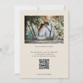 QR-Code, elegante beige botanische Foliage Wedding Save The Date (Rückseite)