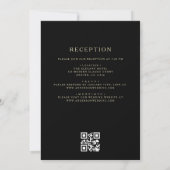 QR Code Elegante Black Gold Monogram Wedding Einladung (Rückseite)