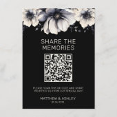 QR-Code Elegante Black Wedding Share-Fotos Begleitkarte (Vorderseite)