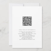 QR CODE elegante, einfache Schwarz-Weiß-Hochzeit Einladung (Rückseite)