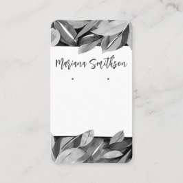 QR Code Elegante Foliage Gray Ohrringe Display Car Visitenkarte