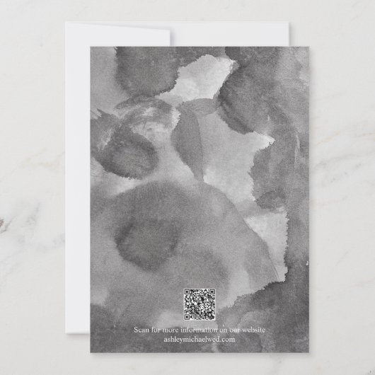 QR Code Elegante Foto Wedding Website Save The Date (Rückseite)