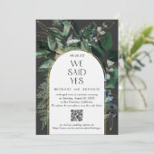 QR-Code, Elegante Hochzeit der modernen botanische Ankündigung (Stehend Vorderseite)