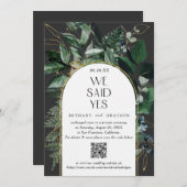 QR-Code, Elegante Hochzeit der modernen botanische Ankündigung (Vorne/Hinten)