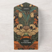 QR Code Elegante Hochzeit im Jugendstil All In One Einladung (Außenbereich)