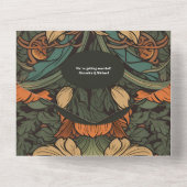 QR Code Elegante Hochzeit im Jugendstil All In One Einladung (Rückseite)