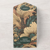 QR Code Elegante Hochzeit im Jugendstil All In One Einladung (Außenbereich)